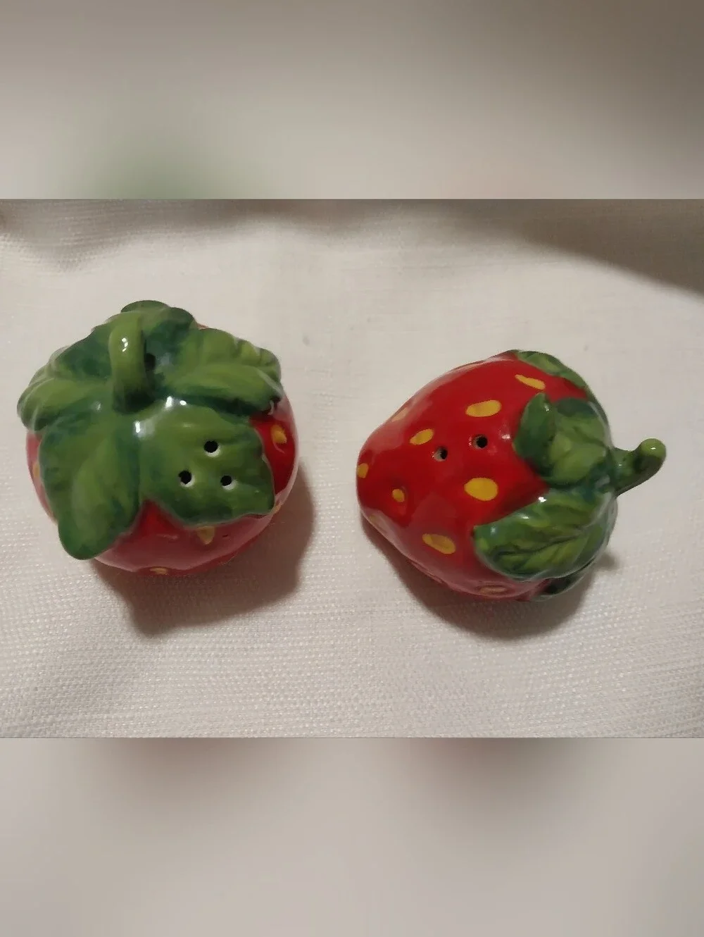 Cost Plus World Market Ceramic Strawberry Salt & Pepper Skakers